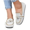 thumbnail image 1 of Wowcloth Woman's Casual Slip-On Flats, Bow Detail with Two-Tone Round Toe, Fashionable and Comfortable Flat Shoes for Daily Wear and Leisure, 1 of 9
