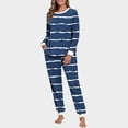 thumbnail image 1 of Wowcloth Woman's Casual Winter Double-Sided Fleece Set, Printed Raglan Sleeve Long Sleeve Pullover Top with Elastic Cuffs and Elastic Ankle Pants, Cozy Homewear and Loungewear for Indoor, 1 of 7