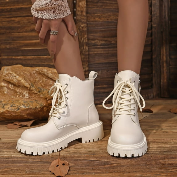 Wowcloth Woman's Chunky Heel Ankle Boots, Multi-Color Options with Plush Lined Interior, Thick Sole Comfortable Elevating Design for Winter and Daily Wear