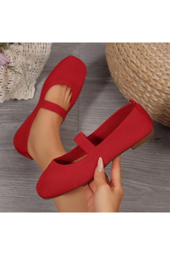 Woman's Fashion Casual Shoes, Comfortable Knit Mesh Upper with Breathable Design, Lightweight Slip-On Work Shoes for Daily Wear and Office