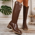 thumbnail image 1 of Wowcloth Woman's Fashion Casual Western Boots, Side Zipper and Back Zipper Design, Chunky Mid-Heel Fall-Winter Boots for Western Style and Daily Wear, 1 of 9