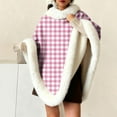 thumbnail image 1 of Wowcloth Woman's Floral Fleece Thermal Loungewear, Thick Faux Fur Collar and Shawl, Soft Fleece Material for Warmth, Cozy Indoor and Relaxation, 1 of 6