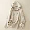 thumbnail image 1 of Wowcloth Woman's Long Sleeve Hooded Shirt, Casual Fashion with Linen-Cotton Blend, Versatile for Daily Use, 1 of 9