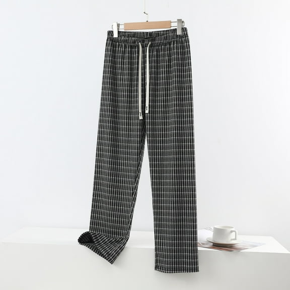 Wowcloth Woman's Plaid Elastic Waist Lounge Pants, Fashion Plaid Design with Elastic Waistband, Cozy Casual Home Sweatpants for Leisure and Daily Wear