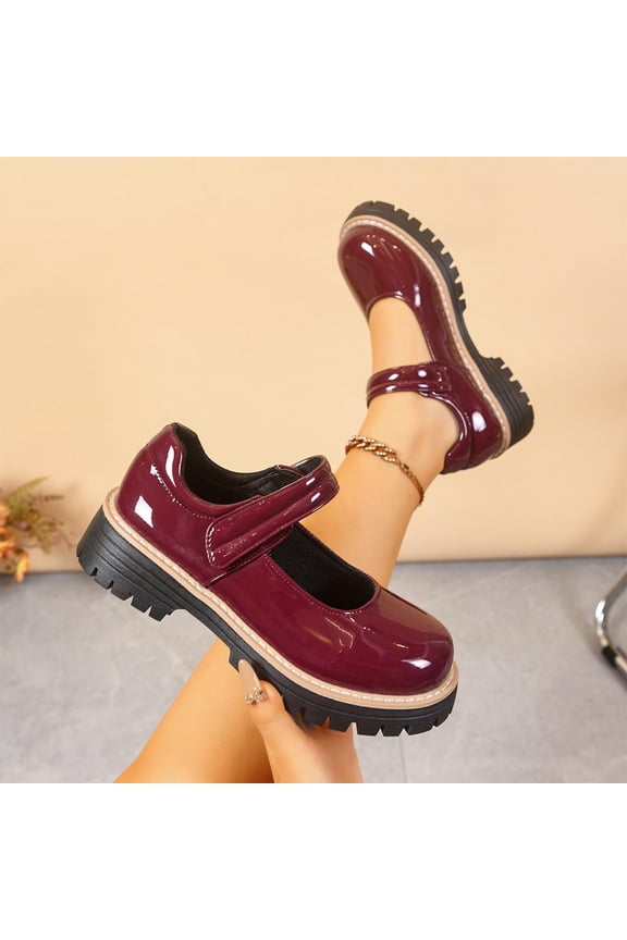 Woman's Retro Casual Loafers, Round Toe with Chunky Heel and Thick Sole, Mid-Heel Comfort for Daily Wear & Stylish Wear