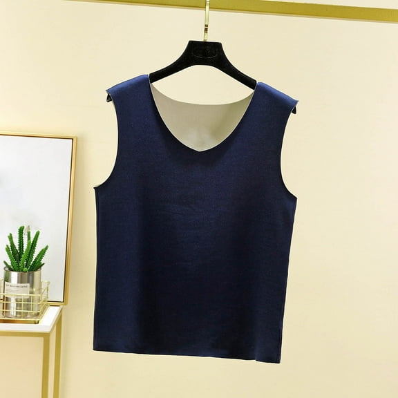 Wowcloth Woman's Thermal V-Neck Vest, Seamless Solid Color Design, Warm Base Layer for Fall Winter Layering and Daily Wear