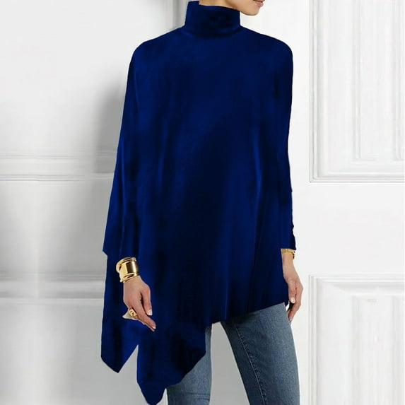 Wowcloth Woman's Velvet Blouse, Solid Color High Neck Long Sleeve, Elegant and Soft, for Fashion and Daily Wear