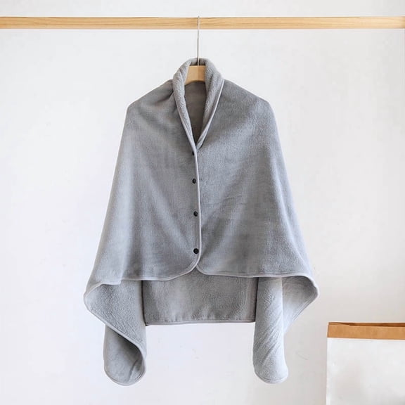 Wowcloth Woman's Winter Flannel Shawl, Thickened Solid-Color Design, Cozy Blanket Cape for Warmth, Winter Outdoor and Indoor Use