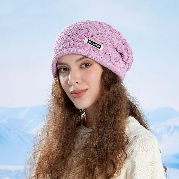 Wowcloth Woman's Winter Wool Beanie, Warm Knitted with Ear Flaps and Pull-On Design, Soft Fleece Lined for Cold Weather, for Outdoor Activities and Daily Wear