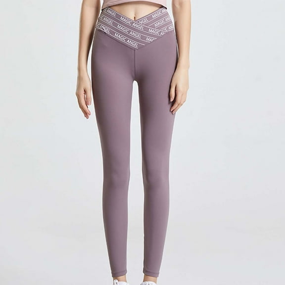 Wowcloth Woman's Yoga Pants with Cross Print Design, High-Waisted Tummy Control Slim-Fit Workout Leggings for Fitness and Daily Wear