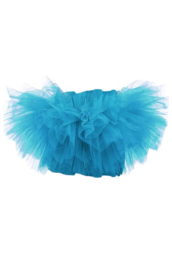Women 5 Layers Tutu Fluffy Dance Ballet Bubble Skirt Puffy Elastic Tulle Short Skirts Halloween Christmas Costume