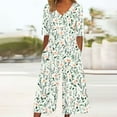 thumbnail image 1 of Wowcloth Women Summer Floral Print Casual Short Sleeved V-neck Back Zipper Side Pocket Jumpsuit Pants, 1 of 5