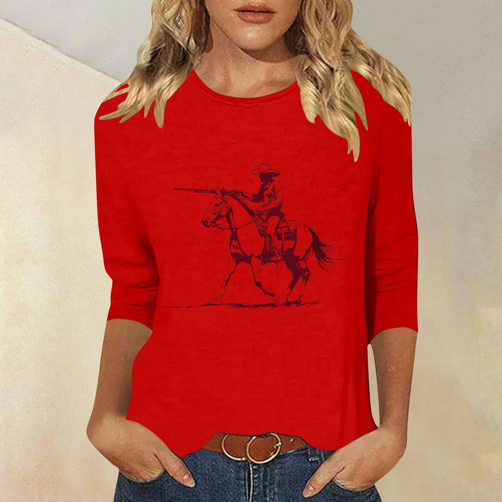 Women's Classic West Print Casual Cotton Shirt main image 0