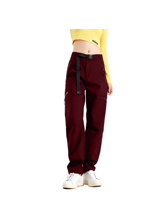 Women's 3-in-1 Detachable Hiking Cargo Pants, Waterproof Shell with Multi-Pocket Design, Insulated Thermal Lining for Winter Outdoor Activities and Daily Wear