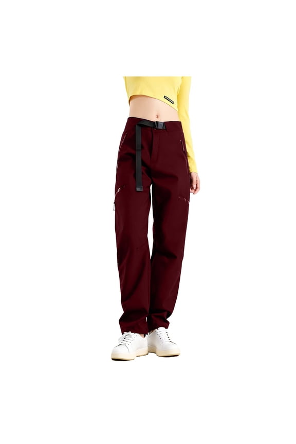 Women's 3-in-1 Detachable Hiking Cargo Pants, Waterproof Shell with Multi-Pocket Design, Insulated Thermal Lining for Winter Outdoor Activities and Daily Wear