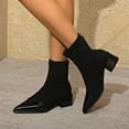 thumbnail image 1 of Wowcloth Women's Ankle Boots – Comfortable Pointed Toe with Back Zipper and Chunky Mid Heel for Casual Winter Fashion, 1 of 8