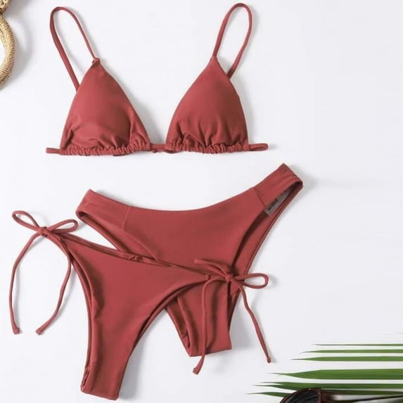 Wowcloth Women's Bikini, Fashion Casual Solid Color 3-Piece Separate Set, Swimwear for Beach and Pool
