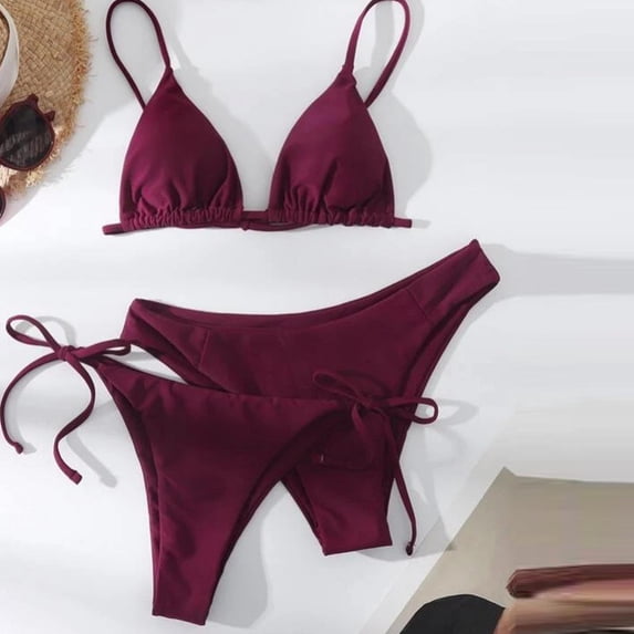 Wowcloth Women's Bikini, Fashion Casual Solid Color 3-Piece Separate Set, Swimwear for Beach and Pool