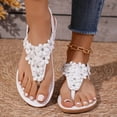 thumbnail image 1 of Wowcloth Women's Bohemian Flip Flops - Fashionable Casual with Flower Decor, Round Toe & Flat Sole for Beach and Outdoor Wear, 1 of 8