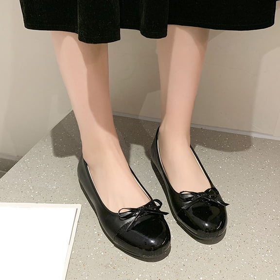Wowcloth Women's Bow Flats – Comfortable Round Toe Casual Shoes for British Style and Versatile Wear in Autumn/Winter