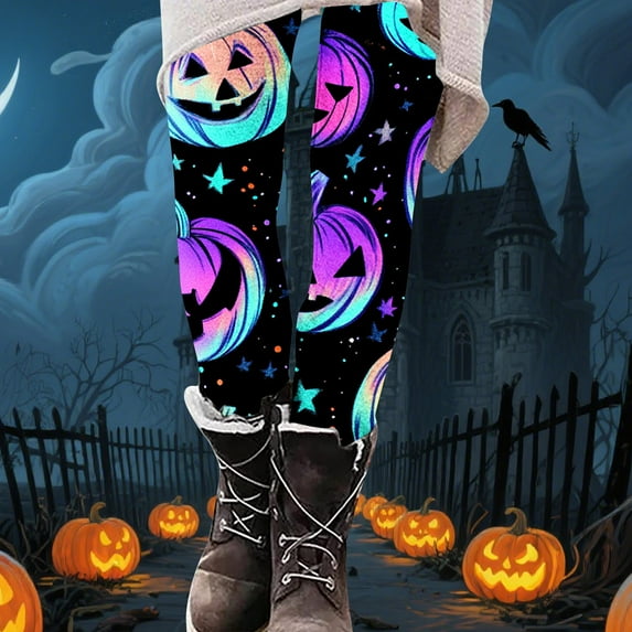 Wowcloth Women's Brushed Christmas Halloween Ankle Length Seasonal Printed Leggings S-XL