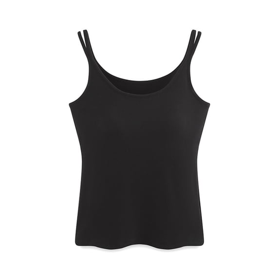 Wowcloth Women's Camisole with Built-in Bra, Lightweight Breathable Double Strap Sleeveless Top for Summer Sleepwear and Loungewear