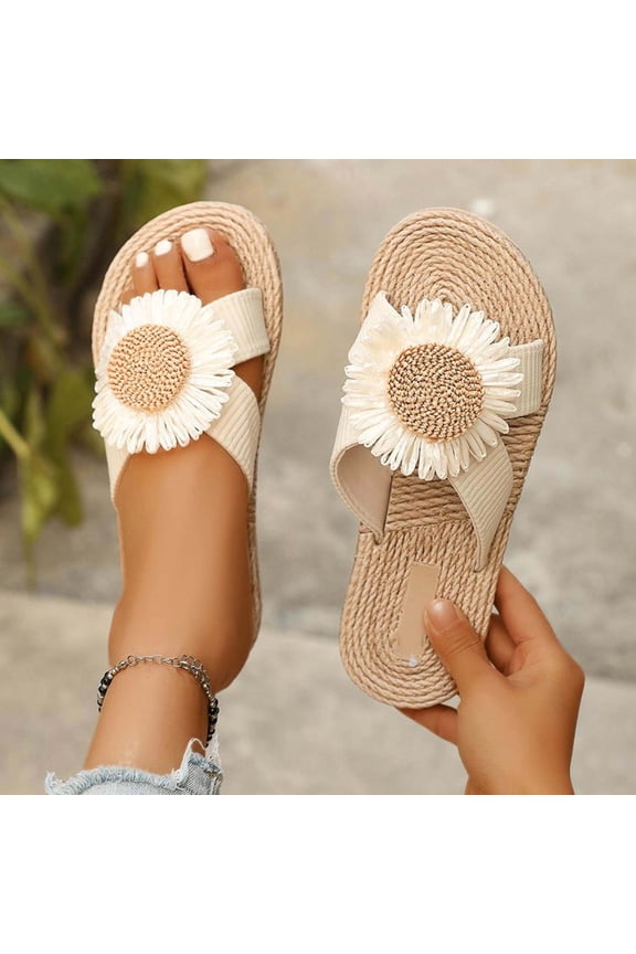 Women's Casual Beach Slides – Comfortable Flat Sole Slip-On Sandals with Versatile Shape for Spring Summer Outdoor Wear,Plus Size