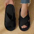 thumbnail image 1 of Wowcloth Women's Casual Cross-Strap Slip-On Slippers – Warm, Moisture-Wicking & Anti-Slip Design for Home & Outdoor Comfort, 1 of 9