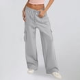 thumbnail image 1 of Wowcloth Women's Casual Drawstring Sport Cargo Trousers - Multi-Pocket Utility Pants, 1 of 5
