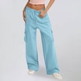 thumbnail image 1 of Wowcloth Women's Casual Drawstring Sport Cargo Trousers - Multi-Pocket Utility Pants, 1 of 5