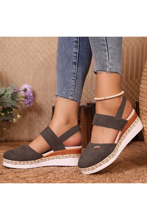 Women's Casual Fashion Sandals – Lightweight Flatform Wedge Closed-Toe Shape with Versatile Style for Spring Summer Outfits,Plus Size