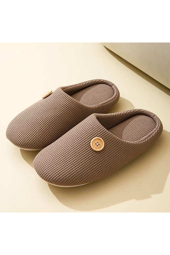 Women's Casual Home Slippers – Comfortable Round Toe Non-Slip Indoor/Outdoor Flat Slides for Couple Wear