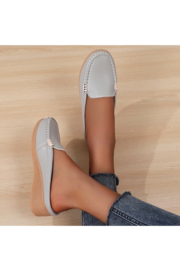 Women's Casual Loafer Shoes – Fashionable Breezy Flat Slip-Ons with Comfortable Design for Spring Summer Everyday Outfits,Plus Size