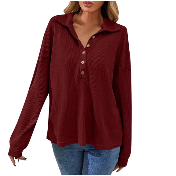 Wowcloth Women's Casual Long Sleeve Button-Down Shirt, Comfortable Fit for Daily Wear and Leisure Activities