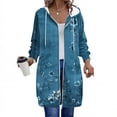 thumbnail image 1 of Wowcloth Women's Casual Loose-Fit Long Hooded Sweatshirt - All-Over Print, Pockets, Long Sleeve with Two-Way Zipper, Oversized Pullover for Everyday Comfort & Street Style, 1 of 6