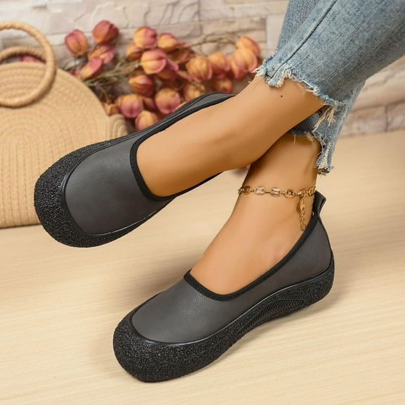 Wowcloth Women's Casual Slip-On Flats – Comfortable Breathable Round Toe Design with Solid Color for Spring Summer Everyday Wear