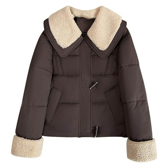 Wowcloth Women's Casual Solid-Color Long Sleeve Cotton Coat - Collar Design, No Hood for Everyday Casual Wear