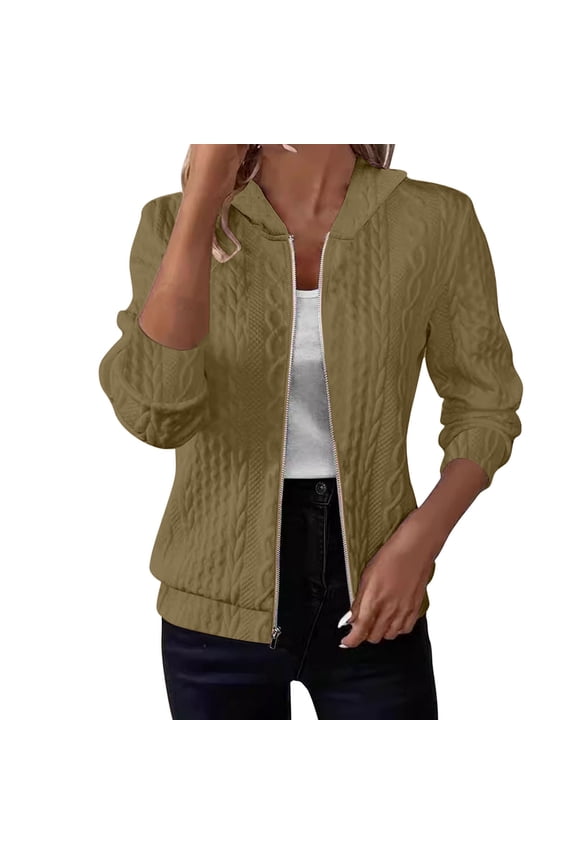 Women's Casual Sporty Zip-Up Hoodie Sweatshirt - Oversized Solid Color Pocket Hooded Jacket Style for Athleisure & Streetwear