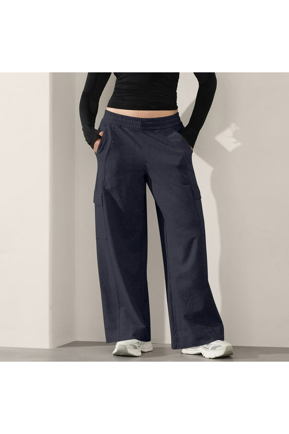 Women's Casual Sweatpants with Pockets - Loose Fit Wide Leg Trousers for Comfortable Movement