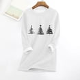 thumbnail image 1 of Wowcloth Women's Christmas Print Fleece-Lined Thermal Top, Warm and Fitted Base Layer Shirt with Long Sleeve Round Neck for Winter Daily Wear, 1 of 5