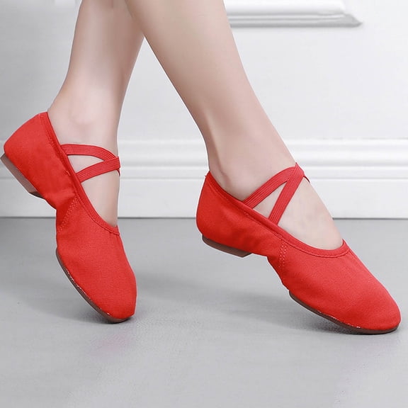 Wowcloth Women's Dance Shoes with 1cm Heel – Comfortable Slip-On for Indoor Practice, Rubber Sole and Large Sizes, Autumn Winter Style