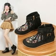 thumbnail image 1 of Wowcloth Women's Ethnic Fringe Ankle Boots – Winter Flat Heel with Rivet Buckle & Side Zipper Design for Casual Boho Chic Style Footwear, 1 of 9