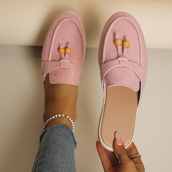 Wowcloth Women's Ethnic Rhinestone Slides – Comfortable Flat Sole with Bohemian Style for Casual Versatile Wear