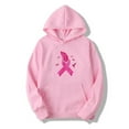 thumbnail image 1 of Wowcloth Women's Fashion Casual Breast Cancer Awareness Print Hooded Sweatshirt - Drop Shoulder Long Sleeve Pullover with Kangaroo Pocket for Daily Wear & Street Style, 1 of 4