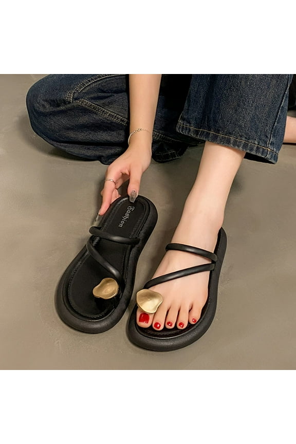 Women's Fashion Casual Clam Shell Flip Flops – Versatile Slip-On Design with Comfortable Flat Sole for Spring Summer Beach Slides