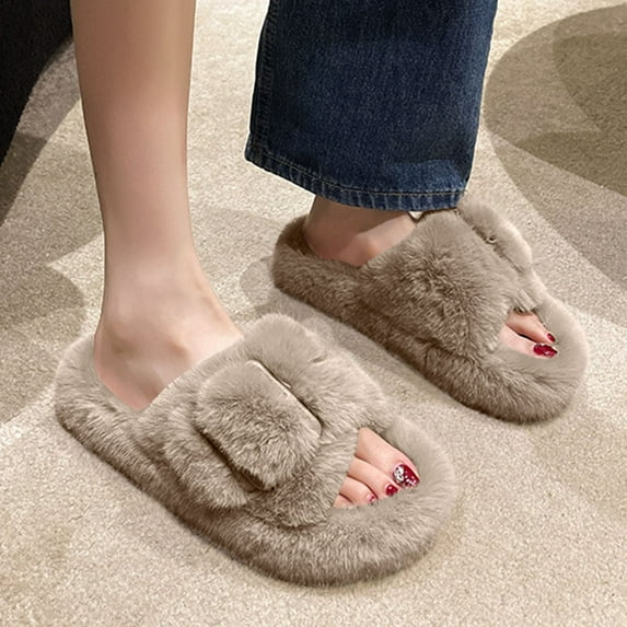 Wowcloth Women's Fashion Casual Closed-Toe Indoor Slippers – Cozy Plush Fleece-Lined with Stylish Seasonal Winter Look for Home Comfort