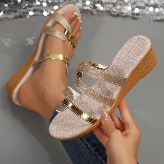 Wowcloth Women's Fashion Casual Fish Mouth Color - Matching Wedge Heel Beach Sandals - Breathable Vacation Summer Trend