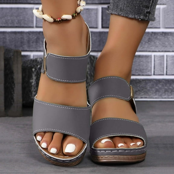 Wowcloth Women's Fashion Casual Fish - Mouth Solid - Color Thick - Heel Sandals - Versatile for Spring & Summer Leisure and Outdoor