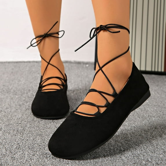 Wowcloth Women's Fashion Casual Flat Shoes – Cross Straps & Low-Cut Design for Versatile Everyday Wear