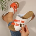 thumbnail image 1 of Wowcloth Women's Fashion Casual Heeled Sandals – Color-blocking Buckle Strap with Roman-inspired Style for Summer Daily Outfits Footwear,Plus Size, 1 of 8